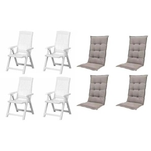 Siena Garden Gartensessel 8er-Set  Tampa ¦ weiß ¦ Maße (cm): B: 61 H: 109