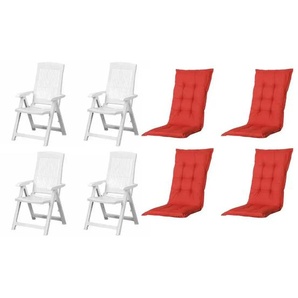 Siena Garden Gartensessel 8er-Set  Tampa ¦ weiß ¦ Maße (cm): B: 61 H: 109