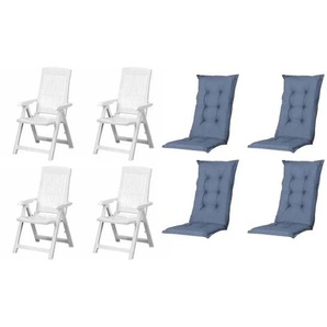 Siena Garden Gartensessel 8er-Set  Tampa ¦ weiß ¦ Maße (cm): B: 61 H: 109