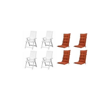 Siena Garden Gartensessel 8er-Set  Tampa ¦ weiß ¦ Maße (cm): B: 61 H: 109