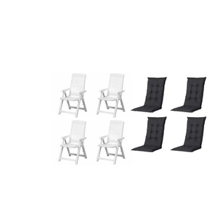 Siena Garden Gartensessel 8er-Set  Tampa ¦ weiß ¦ Maße (cm): B: 61 H: 109