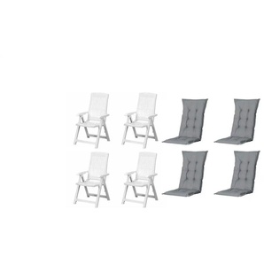 Siena Garden Gartensessel 8er-Set Tampa - weiß - Materialmix - 61 cm - 109 cm | Möbel Kraft