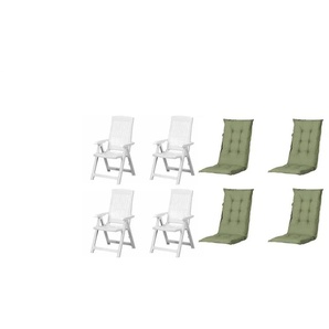 Siena Garden Gartensessel 8er-Set Tampa - weiß - Materialmix - 61 cm - 109 cm | Möbel Kraft