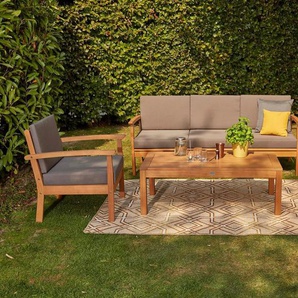 Siena Garden Gartenlounge-Set Tavira, (2x Sessel, 1x 2er-Sofa, 1x Tisch)