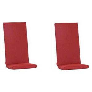 Siena Garden Sesselauflagenset, Rot, Textil, 2-teilig, Uni, Füllung: Schaumstoff, 123x6x48 cm, pflegeleicht, für den Außenbereich geeignet, UV-beständig, mittels Bändern zu befestigen, Outdoor-Kissen, Sesselauflagen