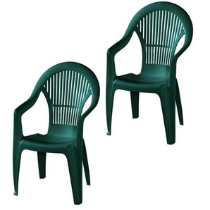 Siena Garden Stapelsessel 2er-Set  Vega ¦ grün ¦ Maße (cm): B: 55 H: 93