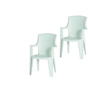 Siena Garden Stapelsessel 2er-Set Eden - weiß - Materialmix - 55 cm - 91 cm | Möbel Kraft