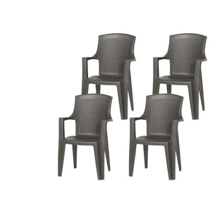 Siena Garden Stapelsessel 4er-Set  Eden ¦ schwarz ¦ Maße (cm): B: 55 H: 91