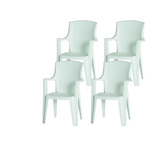 Siena Garden Stapelsessel 4er-Set Eden - weiß - Materialmix - 55 cm - 91 cm | Möbel Kraft