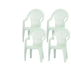Siena Garden Stapelsessel 4er-Set  Vega ¦ weiß ¦ Maße (cm): B: 55 H: 93
