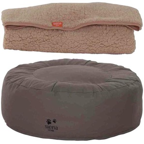 SIENA HOME Tierbett Asmus Siran Tierbetten Größe: M, mit Schondecke grün (olivgrün, natur) Hundebetten -decken