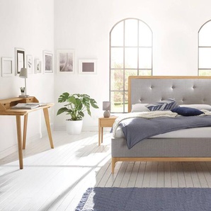 Hasena Polsterbett Silento, Farbe: Eiche bright, geölt, Bezugsfarbe: Pepe grey, verschiedene Größen