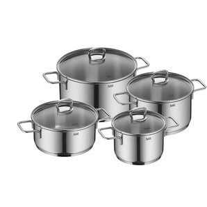 Silit Topf-Set 4-teilig Alicante - silber - Edelstahl | Möbel Kraft