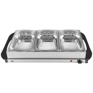 Silva Homeline Chafing-Dish, Schwarz, Edelstahl, Metall, 2,5 L, rechteckig, 64x14x36.4 cm, Tischkultur & Servieren, Tabletts