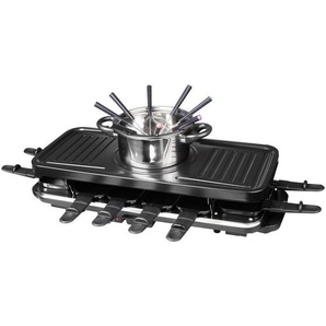 Silva Schneider Raclette-Grill, Schwarz, Edelstahl, Metall, Kunststoff, 59x24.5x24 cm, Kontrollleuchte, antihaftbeschichtet, rutschfest, Ein-/Ausschalter, Küchengeräte, Tischgrills & Fondues, Raclette-Grills