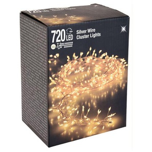 Silver Wire cluster Lights - 720 led / 7,2 m - Draht Büschel Lichterkette für Außen