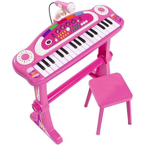 SIMBA Spielzeug-Musikinstrument My Music World Keyboard, pink, mit Hocker und Mikrofon