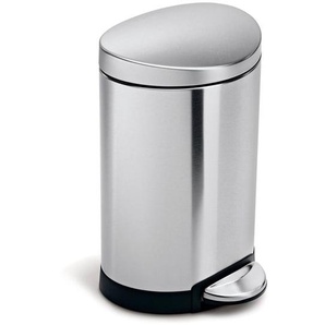 Simplehuman 6L halb-runder Pedaleimer gebrsteter Edelstahl