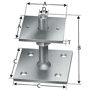Simpson Strong-Tie Stützenfuß 208x80x8,0mm sta st.verz.z.Schr - PPB80G