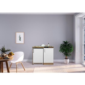 Singleküche Levin I 100 x 87 x 60cm Weiß/Weiß Glaskeramik