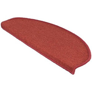 Sisal-Stufenmatte | Pure Nature | Halbrund | Rot | 23,5 x 65 cm