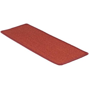Sisal Stufenmatte | Pure Nature | Rechteckig - ohne Lippe | Rot | 23,5 x 65 cm