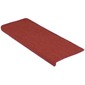 Sisal Stufenmatte | Pure Nature | Rechteckig | Rot | 23,5 x 65 cm