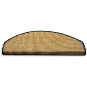 Sisal-Stufenmatte | Salvador natur | Halbrund | Kettelung: Blau