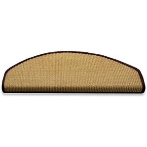 Sisal-Stufenmatte | Salvador natur | Halbrund | Kettelung: Dunkelbraun