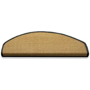 Sisal-Stufenmatte | Salvador natur | Halbrund | Kettelung: Dunkelgrau