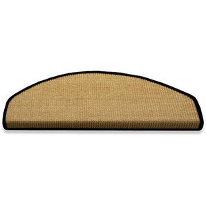 Sisal-Stufenmatte | Salvador natur | Halbrund | Kettelung: Schwarz