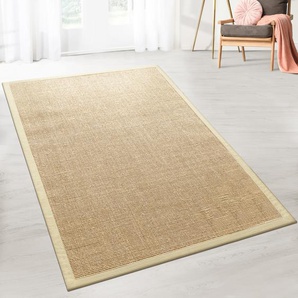 Sisal-Teppich Amazonas | Natur/Kork | Mit Bordüre | 303 x 305 cm