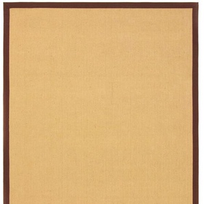 Sisalteppich CARPETFINE Sisal Teppiche Gr. B/L: 140 cm x 200 cm, 5 mm, 1 St., braun Sisalteppiche mit farbiger Bordüre, Anti Rutsch Rückseite
