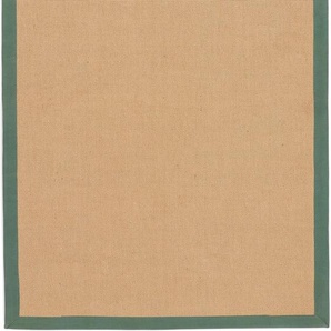 Sisalteppich CARPETFINE Sisal Teppiche Gr. B/L: 140 cm x 200 cm, 5 mm, 1 St., grün Sisalteppiche mit farbiger Bordüre, Anti Rutsch Rückseite