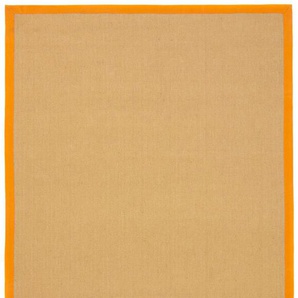 Sisalteppich CARPETFINE Sisal Teppiche Gr. B/L: 140 cm x 200 cm, 5 mm, 1 St., orange Esszimmerteppiche mit farbiger Bordüre, Anti Rutsch Rückseite