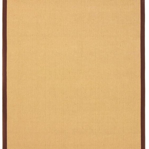 Sisalteppich CARPETFINE Sisal Teppiche Gr. B/L: 160 cm x 230 cm, 5 mm, 1 St., braun Sisalteppiche mit farbiger Bordüre, Anti Rutsch Rückseite