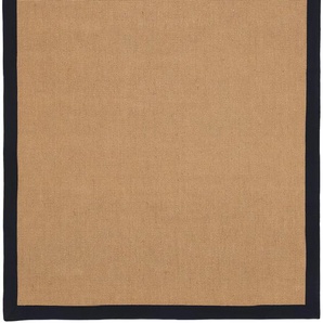 Sisalteppich CARPETFINE Sisal Teppiche Gr. B/L: 160 cm x 230 cm, 5 mm, 1 St., grau (anthrazit) Sisalteppiche mit farbiger Bordüre, Anti Rutsch Rückseite