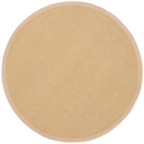 Sisalteppich CARPETFINE Sisal Teppiche Gr. Ø 200 cm, 5 mm, 1 St., beige Sisalteppiche mit farbiger Bordüre, Anti-Rutsch Rückseite