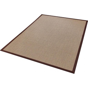 Sisalteppich DEKOWE Brasil Teppiche Gr. B/L: 240 cm x 340 cm, 6 mm, 1 St., braun Esszimmerteppiche Flachgewebe, Obermaterial: 100% Sisal, mit Bordüre, Wohnzimmer