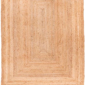 Sisalteppich MORGENLAND Indigo Teppiche Gr. B/L: 160 cm x 240 cm, 7 mm, 3,84 m², 1 St., beige (natur) Juteteppiche handgewebt