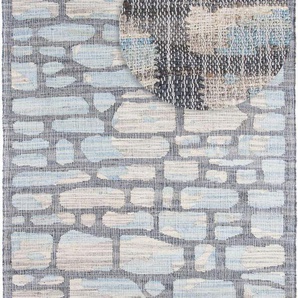 Sisalteppich MORGENLAND Sisalteppich - Alistair grau Teppiche Gr. B/L: 150 cm x 200 cm, 6 mm, 3 m², 1 St., blau Esszimmerteppiche SisalOptik