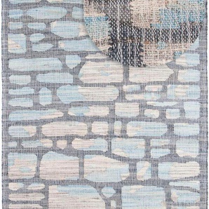 Sisalteppich MORGENLAND Sisalteppich - Alistair grau Teppiche Gr. B/L: 150 cm x 200 cm, 6 mm, 3 m², 1 St., blau Juteteppiche SisalOptik