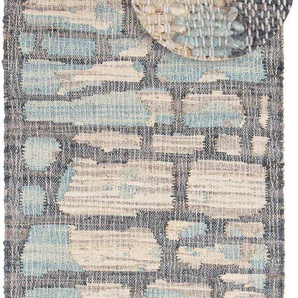 Sisalteppich MORGENLAND Sisalteppich - Alistair grau Teppiche Gr. B/L: 80 cm x 200 cm, 6 mm, 1,6 m², 1 St., blau Juteteppiche SisalOptik