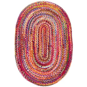 Sisalteppich MORGENLAND Sisalteppich - Indigo Stripy oval Teppiche Gr. B/L: 240 cm x 300 cm, 7 mm, 7,2 m², 1 St., bunt (mehrfarbig) Baumwollteppiche SisalOptik
