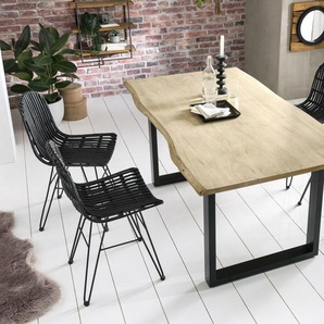 Esstisch SIT Tops&Tables Tische Gr. B/H/T: 160 cm x 77 cm x 85 cm, schwarz (natur, schwarz, antikschwarz, hell gekälkt) Esstische rechteckig
