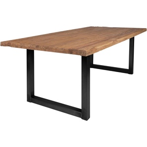 Esstisch SIT Tops&Tables Tische Gr. B/H/T: 200 cm x 78 cm x 100 cm, schwarz (eisen schwarz) Esstisch Holz-Esstische Küchentisch Rechteckiger Tisch mit rustikaler Tischplatte aus recyceltem Altholz Teak