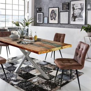 SIT Esstisch Tops&Tables, mit Tischplatte aus Altholz mit Farbresten