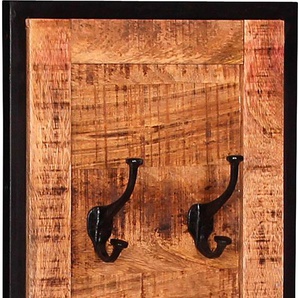 Garderobenpaneel SIT Garderobenpaneele Gr. B/H/T: 35 cm x 110 cm x 3 cm, schwarz (natur, schwarz) Garderobenpaneel Garderobenpaneele Massivholz mit Metallrahmen