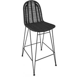 SIT Möbel RATTAN Barhocker Metall/Rattan antikschwarz