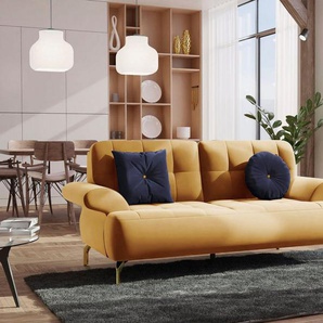 sit&more 2-Sitzer Orient 1, inkl. 2 Zierkissen mit Strass-Stein, goldfarbene Metallfüße